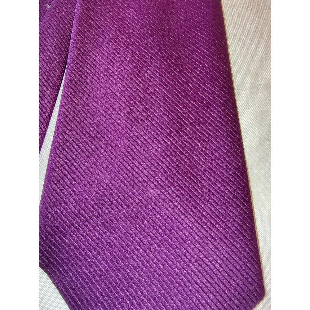 Vintage Latimers Solid Deep Purple 1970s Ribbed Fabric Polyester Necktie Joker